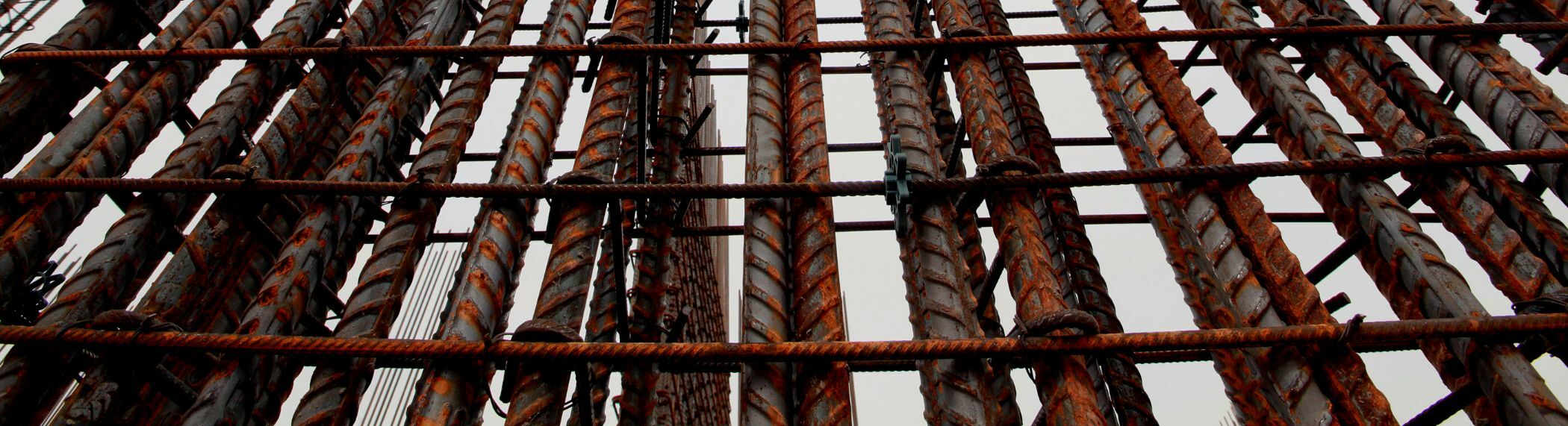Rebar on a construction site